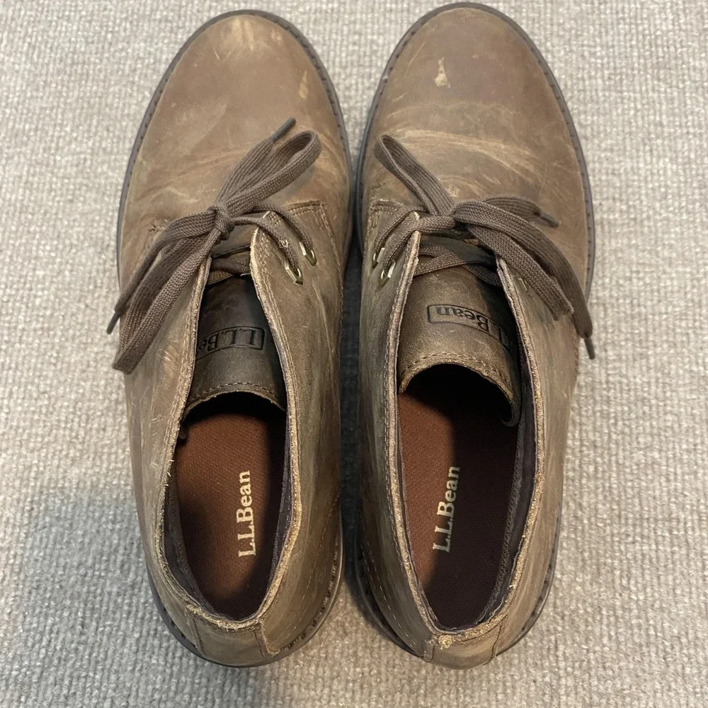 L.L. Bean Boots Mens Size 10 Brown Leather Chukka Ankle Casual Comfort 511447